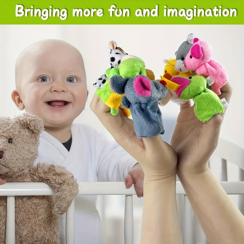 24pcs Plush Animal Finger Puppet Set for Storytelling Games