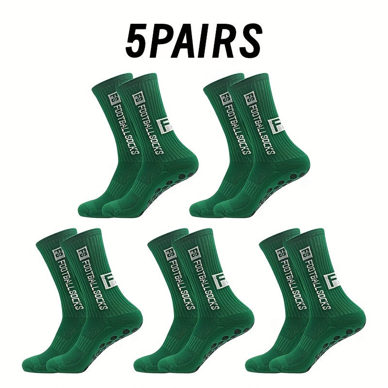 5 pairs Unisex Letter Pattern Mid calf Football Socks