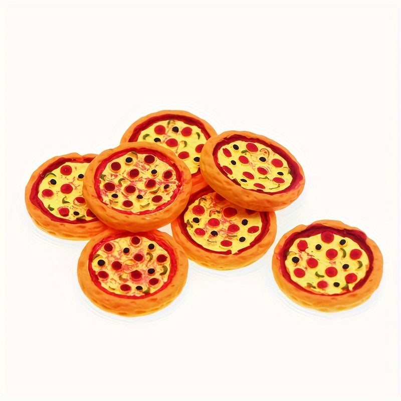 2pcs Pizza & Box Set Realistic ABS Dollhouse Scene with Colorful Pizzas