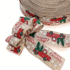 5m Christmas Ribbon Colorful Car Printing