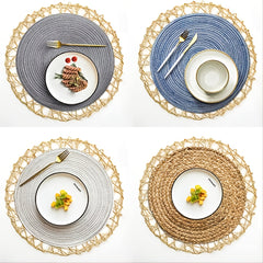Elegant Woven Placemat with Hollow for Table Decor