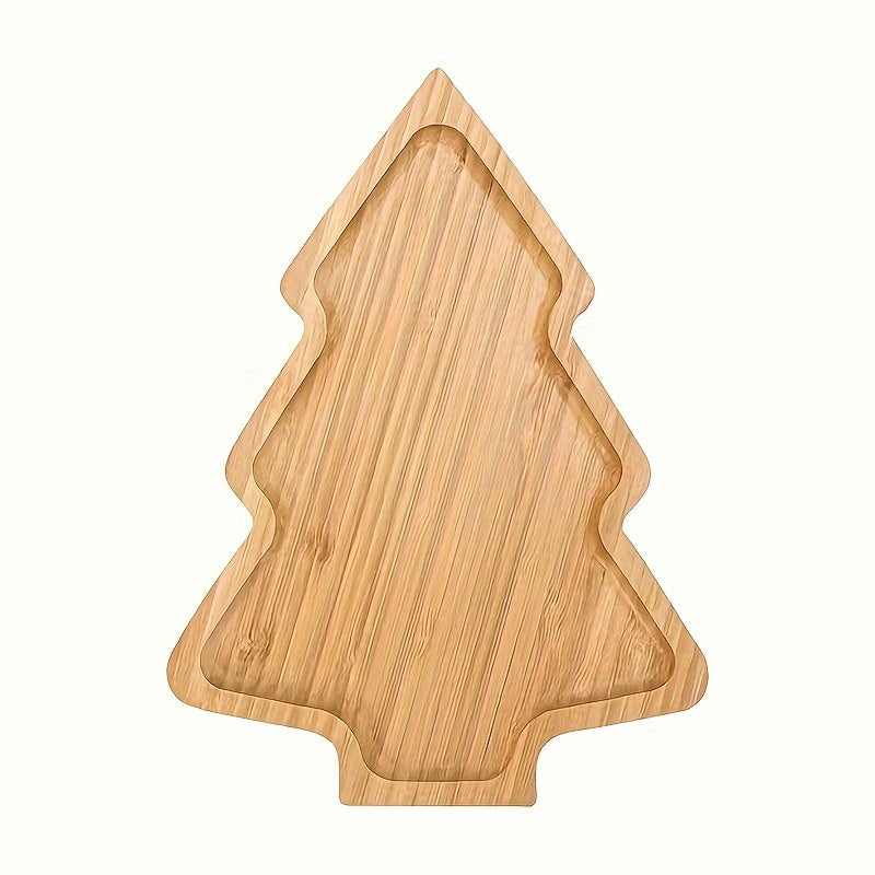 Wooden Appetizer Tray Christmas Decor Serving Tray Plate Snack Dessert
