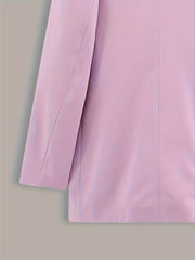  Solid Long Sleeve Lapel Collar Blazer