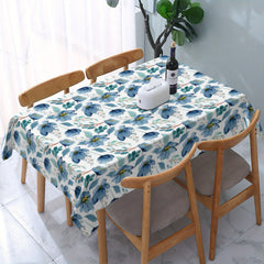 Watercolor Floral Table Cover Stain Resistant Washable Kitchen Dining Weddings