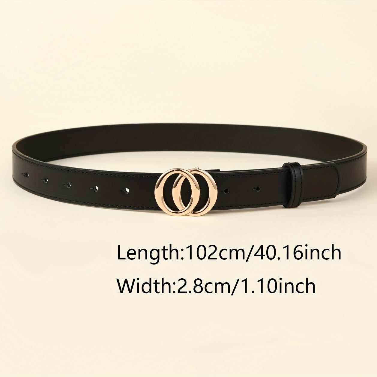 Vintage Double Ring Buckle Belt for Women