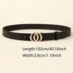 Vintage Double Ring Buckle Belt for Women