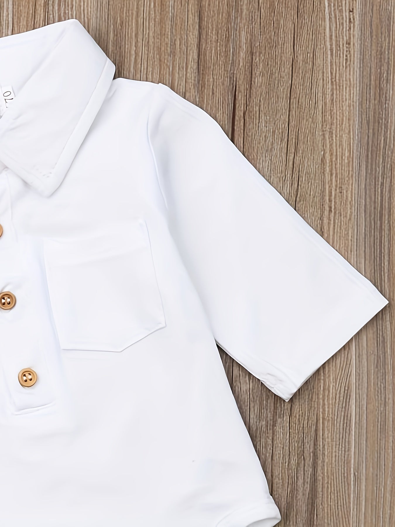 Baby Boy Romper Lapel Button Closure Front Gentleman Jumpsuit