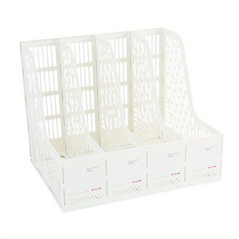 Thickened Quadruple File Holder Office Supplies Desktop Storage Rack