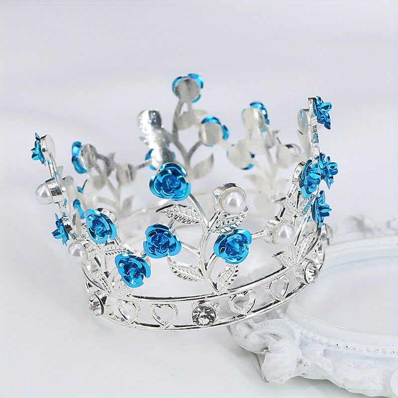 Children's Alloy Round Leaf Rose Flower Crown Headdress