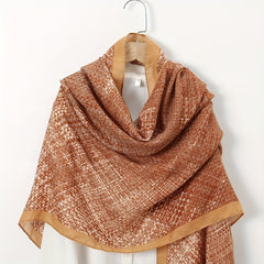 Orange Geometric Print Scarf Gradient Shawl Windproof Warm Wraps Travel Scarves