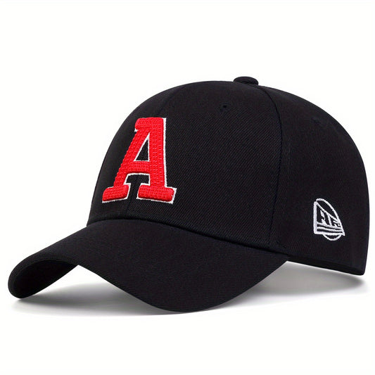 Unisex Adjustable Baseball Cap With Letter A Embroidery