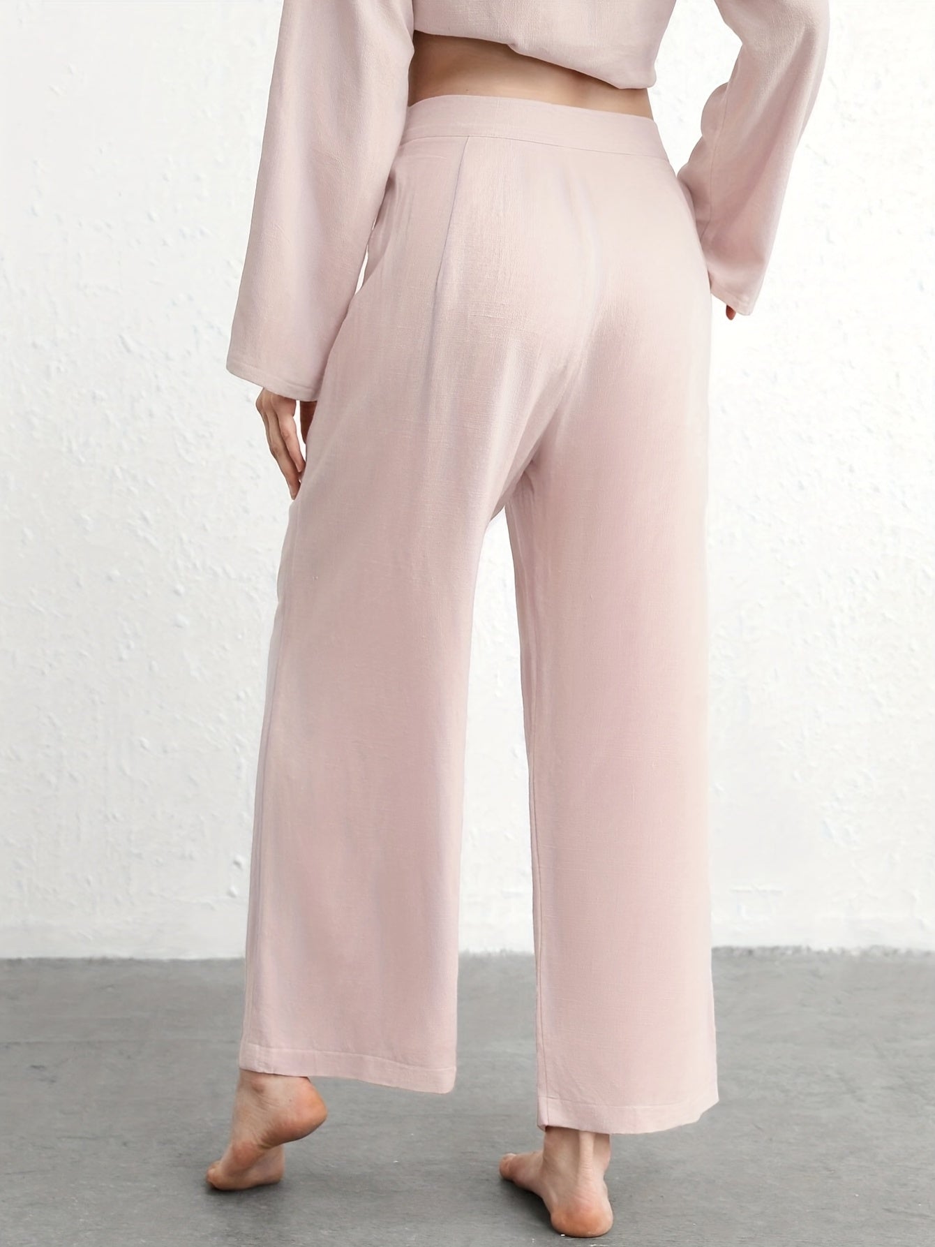 Solid Buttons Lounge Bottoms Comfy & Lounge Pants Womens Loungewear