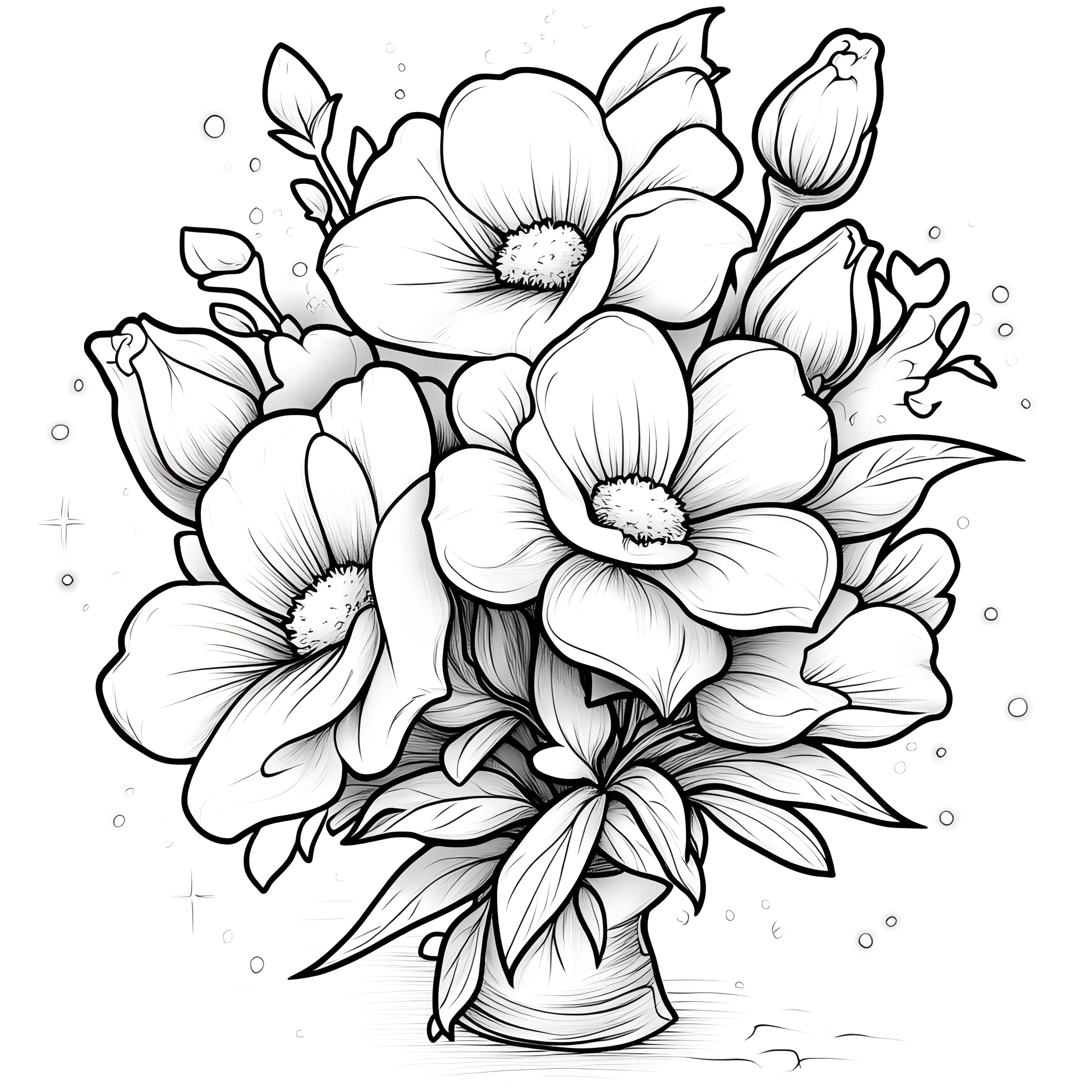 Thick Watercolor Paper Coloring Book for Adults - Mixed Floral Patterns