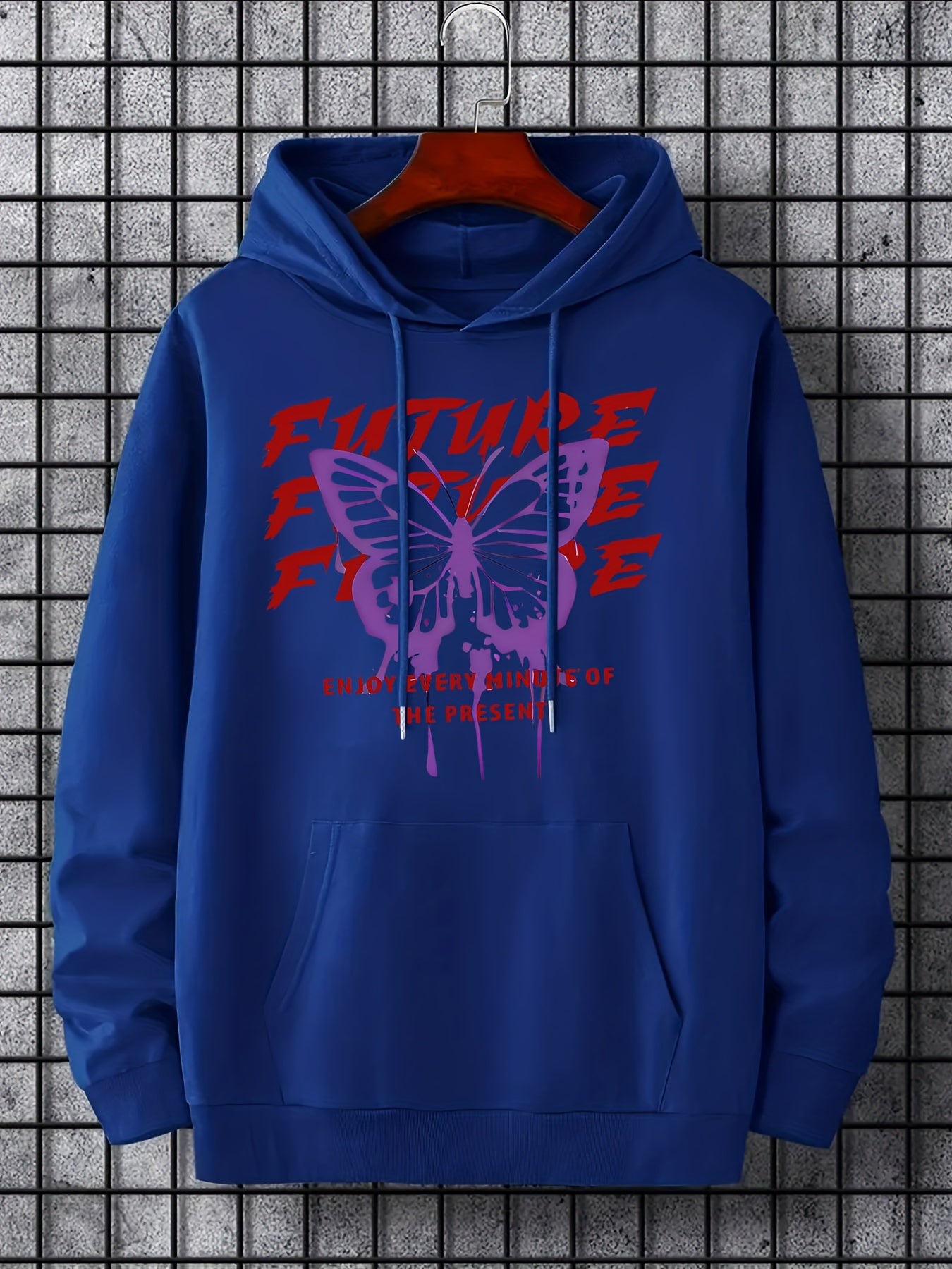 Men's Butterfly Print Hoodie Pullover Sweatshirt