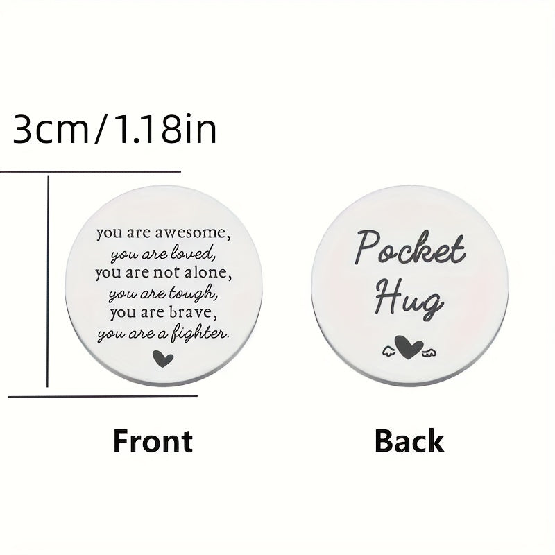 Stainless Steel Pocket Hug Coin Inspirational Gift For Men
