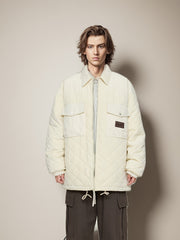 Men's Lapel Casual Winter Coat Chest Pocket Warm Thick Jacket