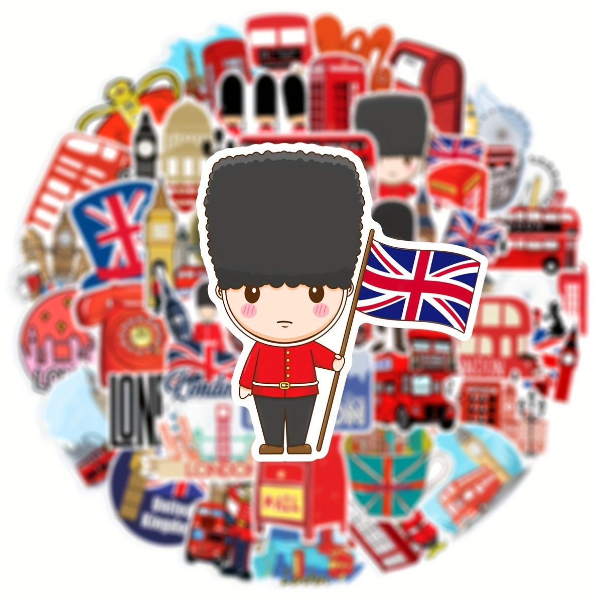 50pcs London Vinyl Stickers Waterproof Decals for Laptops Skateboards