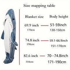 Shark Blanket Flannel Hoodie Sleeping Bag