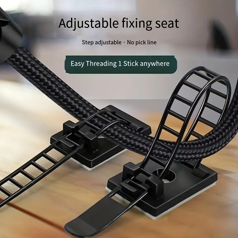 25pcs Adjustable Cable Organizer Clip Self Adhesive Tape Holder Cable Management