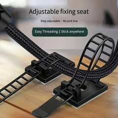 25pcs Adjustable Cable Organizer Clip Self Adhesive Tape Holder Cable Management