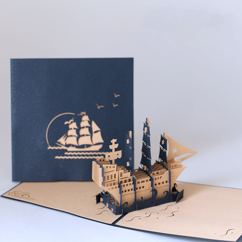 Sailing 3D Pop Up Card For Birthday Anniversary Graduation Valentines