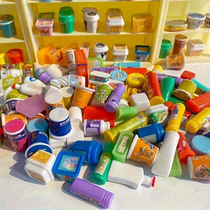 12pcs Mini Supermarket Shopping Set for Dollhouse Decor
