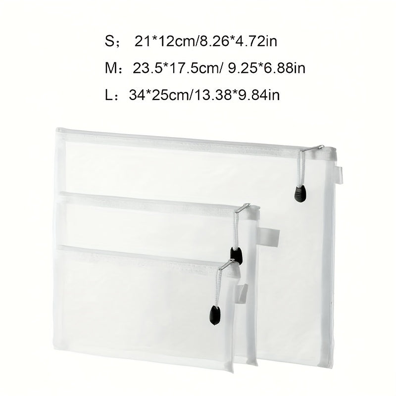 3pcs Transparent Storage Bags with Zipper for Toys & Puzzles