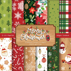 Christmas Scrapbook Paper Pad - 24 Sheets - 6x6 Pack