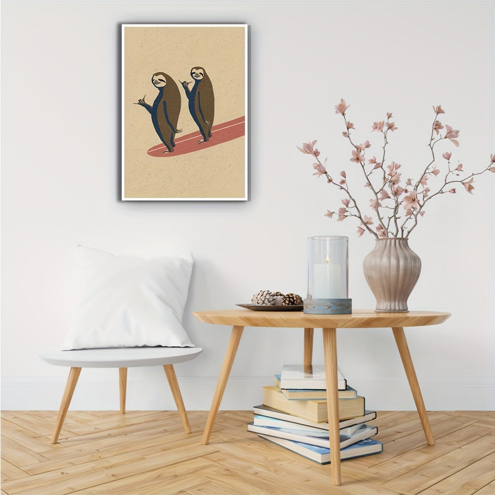 2pcs Sloths Animated Posters Wall Art High Definition Painting