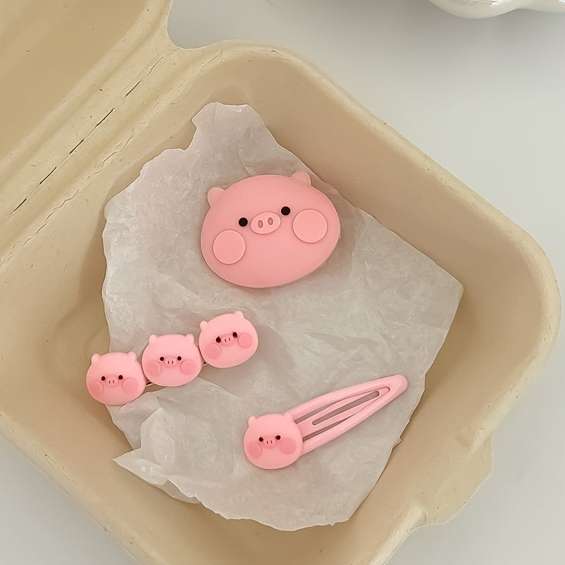 Cartoon Pig Hairpins Creative Girls Hair Accessories