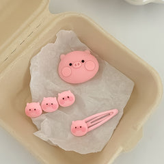 Cartoon Pig Hairpins Creative Girls Hair Accessories