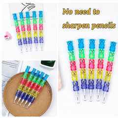 12pcs Stackable Bear Pencils Back to School Supplies Kids Party Favors