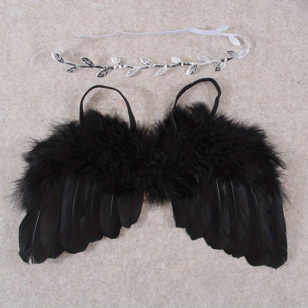 2pcs Feather & Leaf Headband Set for Newborn Photography