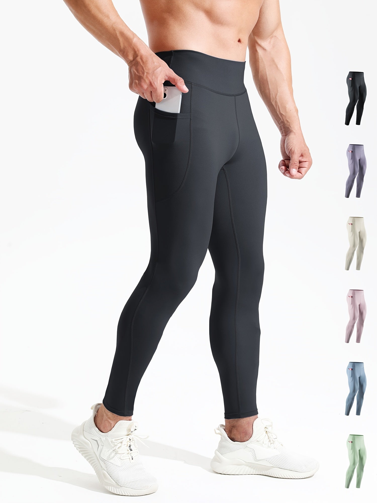 Men's Compression Sports Leggings Quick Dry High Waist Pants