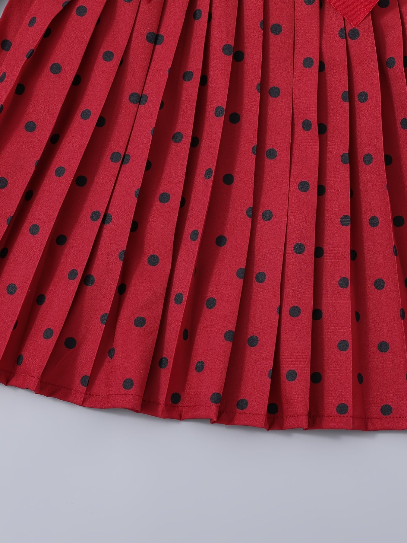 Girls Ruffled Polka Dot Dress with Belt