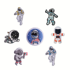 7pcs Astronaut Iron On Patches Sew On Embroidered Applique Repair Patch