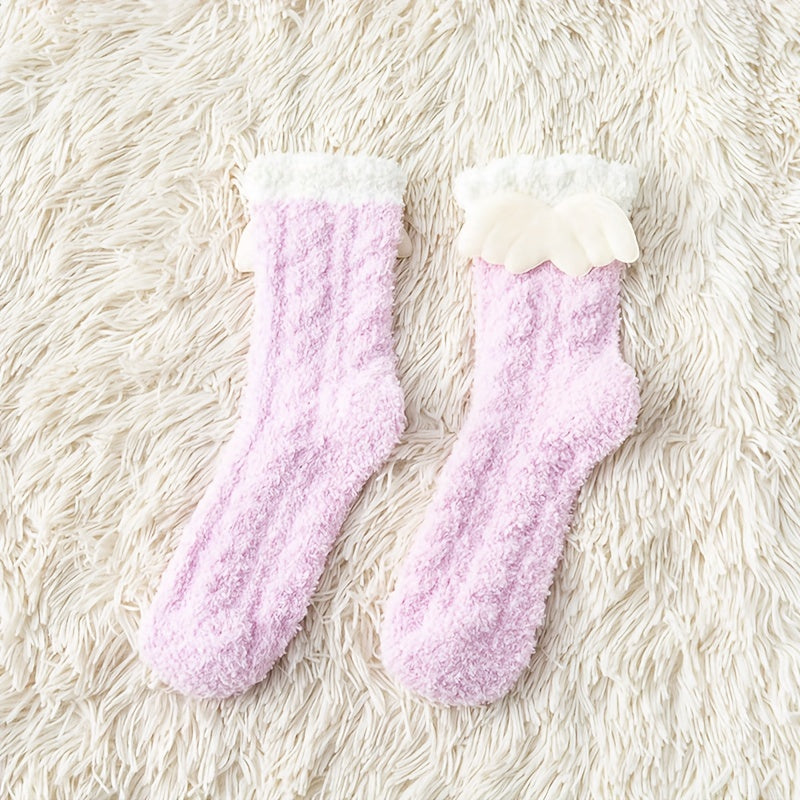 3 Pairs Dolls Decor Fuzzy Socks Women's Stockings & Hosiery