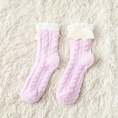 3 Pairs Dolls Decor Fuzzy Socks Women's Stockings & Hosiery