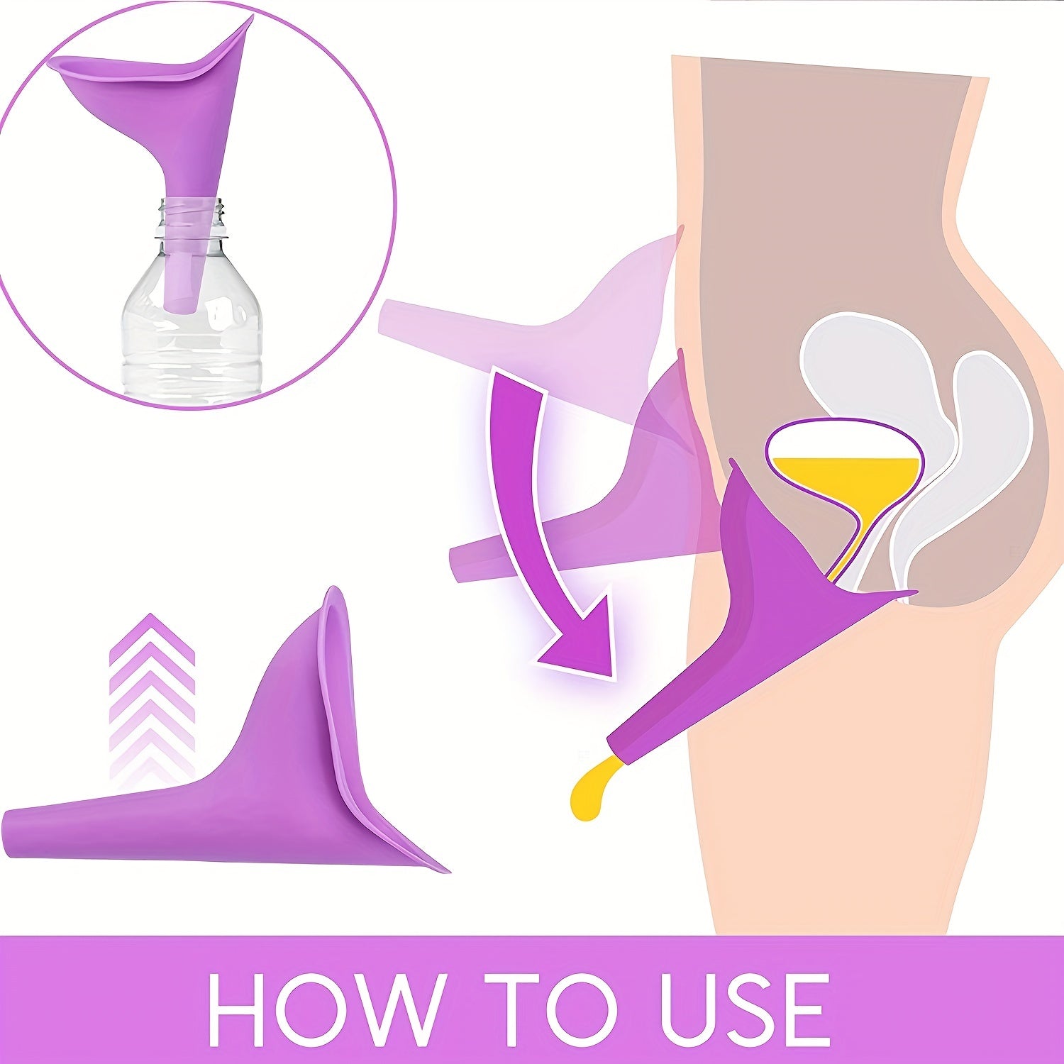 Portable Silicone Women's Urinal For Travel & Camping