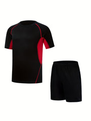 Boys' Outdoor Sports Quick Drying Sweat Suit with T-Shirt & Shorts