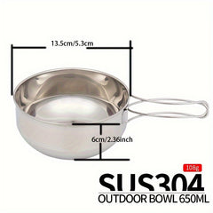 304 Stainless Steel Folding Bowl for Camping Portable Multifunctional Picnic