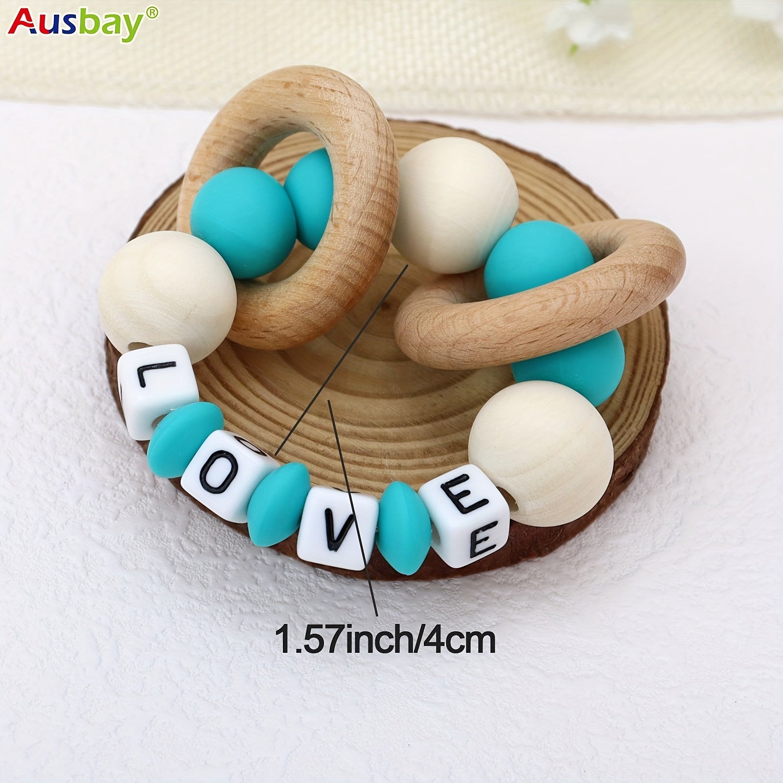 Personalized Rattle Teether Ring for Baby Boys and Girls