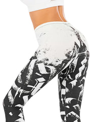 Sexy Contrast Print Leggings High Waist Slim Leggings