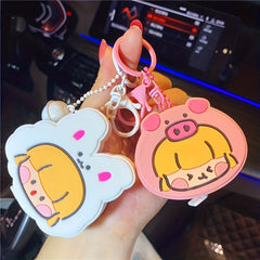 Cartoon Tape Measure Keychain Student Schoolbag Ornament Pendant