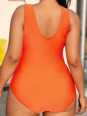  Sexy One Piece Swimsuit Women's Plus Cut Out Neck Swimsuit
