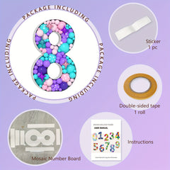 Mosaic Balloon Frame Number 0-9 Marquee Foam Board Backdrop