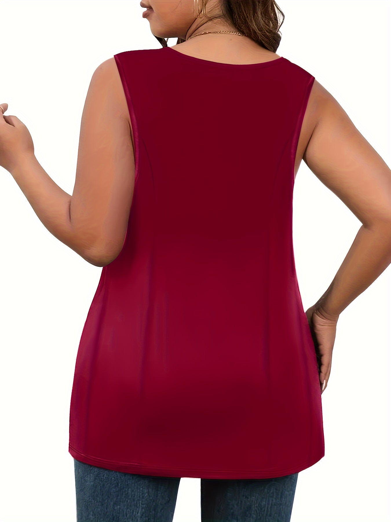  Solid Criss Cross V Neck Tank Top
