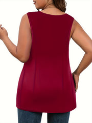  Solid Criss Cross V Neck Tank Top