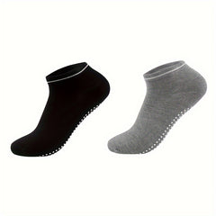 2 Pairs Women's Non-slip Yoga Pilates Socks Breathable Ankle Dance Training Sock