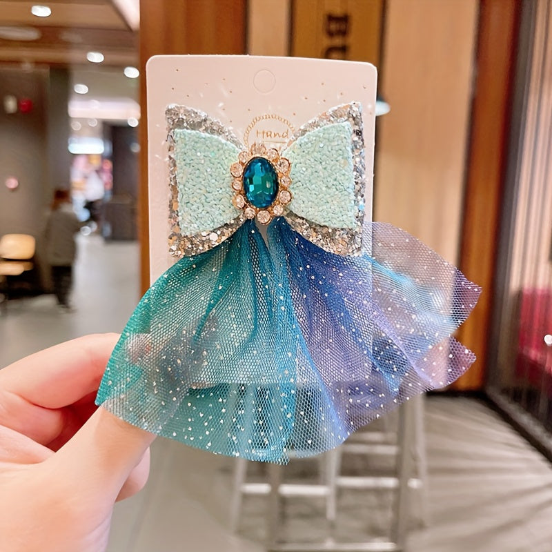 Princess Hairpin Girls Bow Snowflake Headdress Sweet Hair Clip